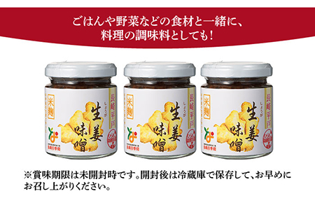 麹を使った地元の生姜味噌約300g100g×3本【株式会社ひらど新鮮市場】[KAB036]/ 長崎 平戸 調味料 惣菜 生姜 味噌 小分け 麹