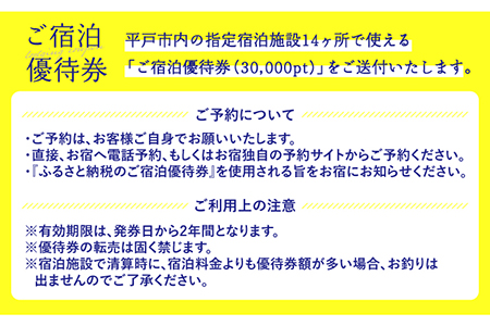 30.000pt分ご宿泊優待券【平戸観光交流センター】[KAC068]/ 長崎 平戸 旅 旅行 宿 宿泊 補助券 リゾート ホテル クーポン