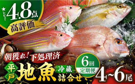 【6回定期便】朝獲れ！平戸地魚詰合せ定期便【平戸瀬戸市場協同組合】[KAA304]/ 長崎 平戸 魚介類 魚 鮮魚 内臓処理 下処理 旬魚 海鮮 定期便