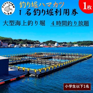 【釣り堀ハマカツ】1名釣り堀利用券(小学生以下1名)【C2-042】
