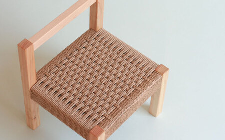 対馬ヒノキ キッズチェア ( ベージュ )【家具製作所kiiro】 チェア 椅子 家具 ヒノキ  [WAL012]