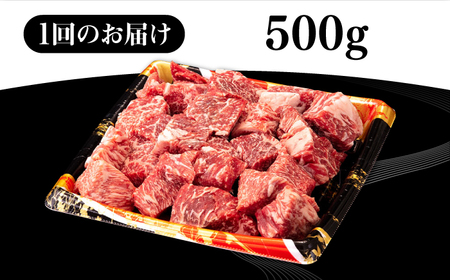【全2回定期便】 壱岐牛 サイコロステーキ 500g《壱岐市》【株式会社イチヤマ】 肉 牛肉 ステーキ BBQ 焼肉 [JFE118]