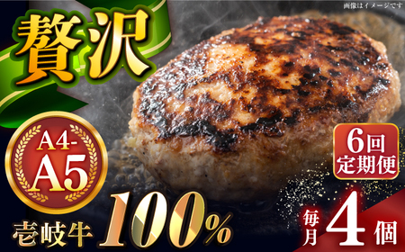 【全6回定期便】壱岐牛100％ プレミアムハンバーグ 150g×4 《壱岐市》【KRAZY MEAT】 A5 A4 冷凍 和牛 肉 牛肉 BBQ ハンバーグ 贈答品[JER158] 九州