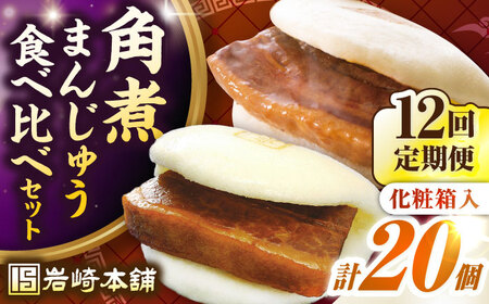 【全12回定期便】長崎角煮まんじゅう10個(箱)・大とろ角煮まんじゅう10個(箱)《壱岐市》【岩崎本舗】冷凍 豚 豚角煮 角煮饅頭 簡単調理 お取り寄せ[JHA005]