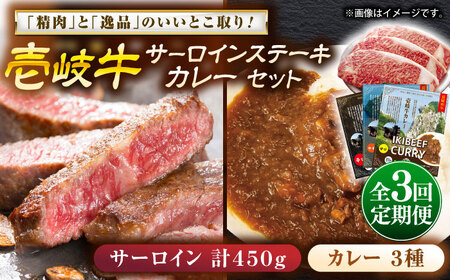 【全3回定期便】サーロインステーキ＆カレー3種 肉 和牛 [JDW116]