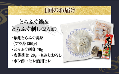 【全3回定期便】とらふぐ 刺身＆鍋（2人前）  [JDT030] ふぐ