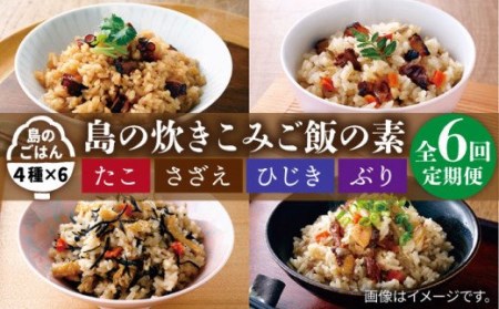 【全6回定期便】島の炊き込みご飯の素 炊き込みご飯 たき込みご飯 たこ さざえ ひじき ブリ セット 詰め合わせ 定期便 [JAH069] 66000 66000円