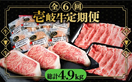【全6回定期便】 壱岐牛 肉 定期便 《壱岐市》【壱岐市ふるさと商社】 肉 黒毛和牛 ハンバーグ ステーキ しゃぶしゃぶ すき焼き [JAA027] 181000 181000円