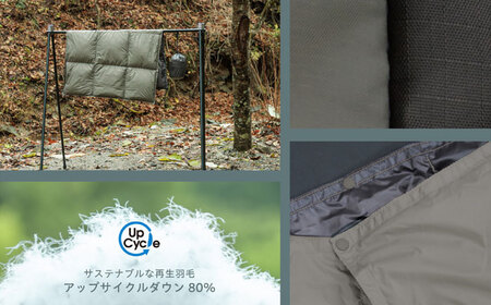 【FUGAKU】DOWNKET／QUARTER 70×100cm ダウンケット／クオーター （グレー×ブラック）《壱岐市》【富士新幸九州】 ダウンケット キャンプ アウトドア 寝袋 [JDH103]