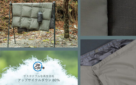 【FUGAKU】DOWNKET／HALF 140×100cm ダウンケット／ハーフ （グレー×ブラック）[JDH104] キャンプ 防寒 アウトドア 防寒