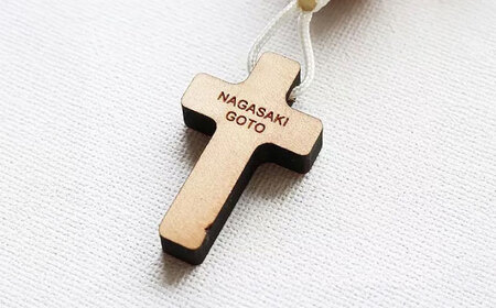 五島産 椿のミニロザリオ（1連・大）ホワイト 五島市/ロザリーマリア