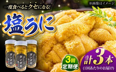 【全3回定期便】厄介うに ガンガゼ塩うに 70g×3本 / ウニ 雲丹 五島市 / うた丸[PGA003]