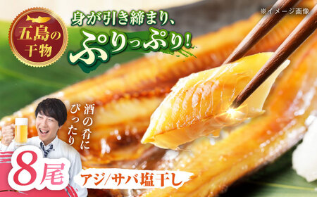 【M】一夜干し 塩干し（アジ/サバ）計8尾 五島市/愛情食彩[PCH017] 11,840円