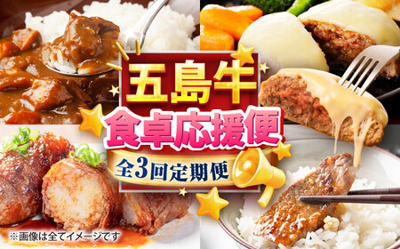 【3回定期便】食卓応援！お届け内容が毎月変わる五島牛定期便 五島市/ごとう農業協同組合[PAF105]