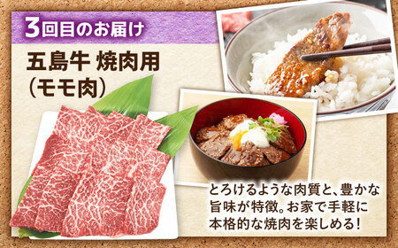 【3回定期便】食卓応援！お届け内容が毎月変わる五島牛定期便 五島市/ごとう農業協同組合[PAF105]