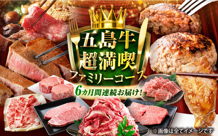 【6回定期便】大満足！五島牛 ファミリー特撰コース 五島市/五島市ふるさと納税[PZX029] 11,700円