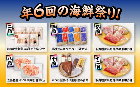 【6回定期便】五島のお魚！満喫定期便（2人前）/五島市[PZX053]