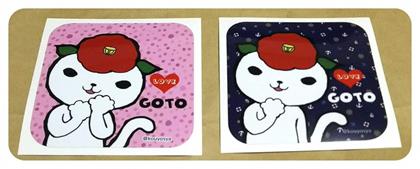 0408 つばきねこLOVE GOTOシリーズ 耐水ステッカー 【5pt】
