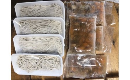 具沢山 手打ちそば 椿鯖そば 4人前 蕎麦 麺 冷凍 五島市/大河内商店 [PAQ003]