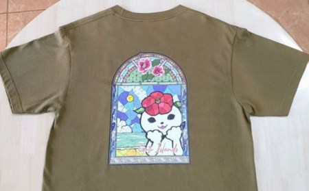 つばきねこステンドグラスTシャツ 半袖 かわいい カジュアル 五島市/stationery 光洋社 [PDF001]