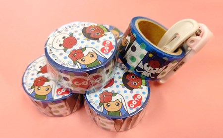 つばきねこ&フレンズ Tシャツ&マステセット 半袖 かわいい カジュアル マスキングテープ 文房具 デザイン かわいい【stationery 光洋社】 [PDF012]