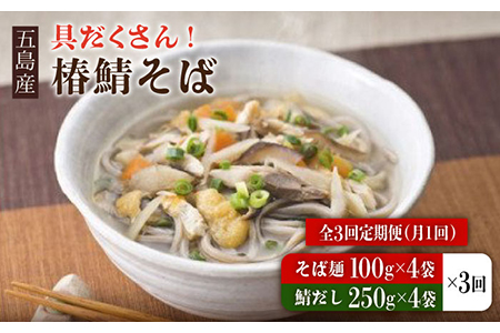 【3回定期便】椿鯖そば （具だくさん 手打ちそば） 4人前 五島市/大河内商店[PAQ008]