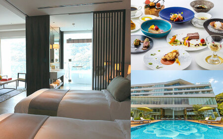 【高島屋選定品】【オリーブベイホテル】 ラグジュアリールーム 『デラックスコース』　ペア宿泊券（1泊2食付き）＜高島屋＞ [CFQ071]