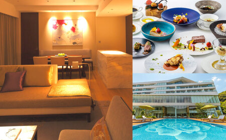 【高島屋選定品】オリーブベイホテル プレミア・スイートルーム 『キュイジーヌコース』 ペア宿泊券（1泊2食付き）＜高島屋＞　 [CFQ072]