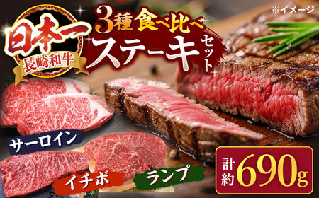 長崎和牛 ステーキ食べ比べ 3種 CAG238 食べ比べ ステーキ セット