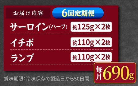 6回定期便 長崎和牛 ステーキ 食べ比べ CAG240 ステーキ