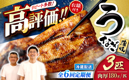 6回定期便 うなぎ 3尾 CCA009 海鮮 鰻 うなぎ 贈答 ギフト ウナギ