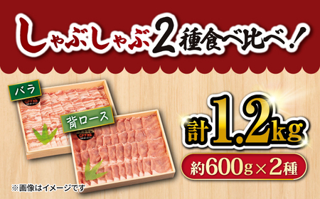 SPF豚 シャブシャブ 用2種 計1.2kg 訳あり <大西海ファーム>CCY008 豚しゃぶ