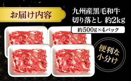 黒毛和牛 牛肉切り落とし 2kg 牛肉切り落とし CFA002