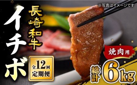 12回定期便 長崎和牛 イチボ 焼肉用 500g 訳あり CAG272 焼肉 イチボ 和牛 イチボ 焼肉