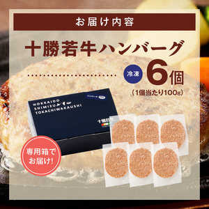 ブランド牛100% 十勝若牛ハンバーグ 6個 牛肉_S003-0001