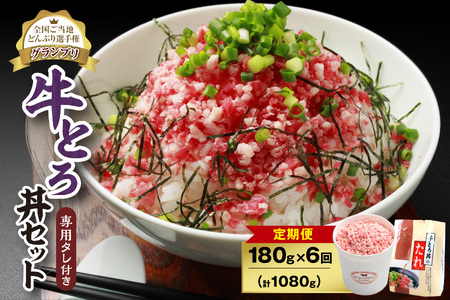 【6回定期便】人気の牛とろ丼セット 180g 専用タレ付き【 定期便 牛とろ丼 セット 牛とろフレーク 9人前 180g 専用タレ付き ぎゅうとろ 牛肉 牛トロ フレーク 9食分 ご飯にかけるだけ 牛トロ ギュウトロ ふりかけ 肉丼 ご飯のお供 牛とろ 北海道 清水町 お取り寄せ グルメ 牛フレーク お肉 牛 国産 北海道産】_S006-0046