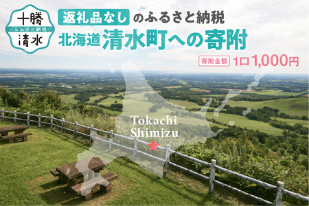 【返礼品なし】北海道清水町への寄附 応援 支援 寄付のみ 返礼品なし (1口：1,000円)【 寄附 おうえん 応援 しえん 支援 応援したい おうえん寄付金 応援寄付金 寄付のみ 返礼品なし 返礼品なしの寄附 】_S038-0001