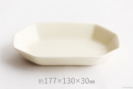 陶器 八角皿 アイボリー 1枚 皿 器 食器 / 刈水庵 / 長崎県 雲仙市
