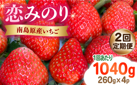 【2025年3月〜発送】【2回定期便】南島原産 いちご 「恋みのり」約260g×4P / イチゴ 苺 フルーツ 果物 / 南島原市 / あゆみfarm [SFF002]