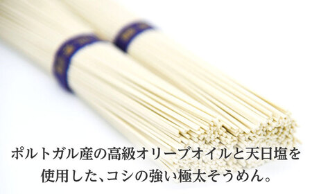 原城 極太そうめん　露草四朗　300ｇ（75ｇ×4束）/ そうめん 島原そうめん 手延べ 麺 素麺 / 南島原市 / 銀之霊泉[SFW003]