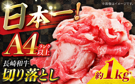 【A4ランク以上】長崎和牛 切り落とし 1kg / 和牛 国産 牛肉 にく きりおとし 真空 / 南島原市 / ミカド観光センター[SEC010]