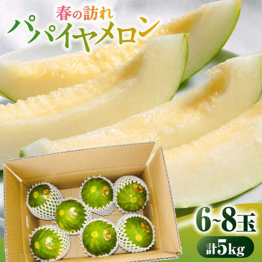 【2026年3月中旬?発送】パパイヤメロン 6から8玉 約5kg / メロン めろん 果物 フルーツ / 南島原市 / うえだメロン園[SAD008]