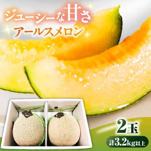 【2026年7月下旬?発送】アールスメロン 2玉 約3.2kg / メロン めろん 果物 フルーツ / 南島原市 / うえだメロン園[SAD011] 6,480円