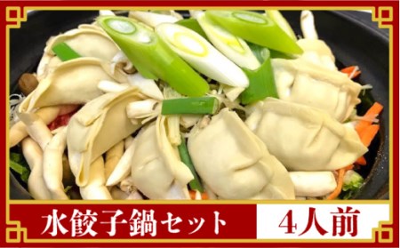  【須川屋台道場】水餃子 鍋セット 4人前 / 冷凍 餃子 水餃子 鍋 スープ付き 乾麺 / 南島原市 / はなぶさ [SCN010]