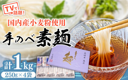 【手のべ陣川】島原 手延べ そうめん 1kg / GS-20 / 化粧箱 袋入 そうめん 島原そうめん 手延べ 麺 素麺 / 南島原市 / ながいけ [SCH006]