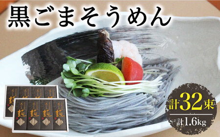 【４代目 麺匠 高橋優】 黒ごまそうめん16束入 2ケース / 島原そうめん 手延べ 麺 素麺 乾麺 / 南島原市 / 高橋正製麺所 [SCG012]