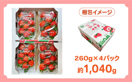 【2025年1月〜発送】南島原産 いちご 『恋みのり』約260g×4パック / フルーツ 果物 イチゴ 苺 / 南島原市 / あゆみfarm [SFF001]