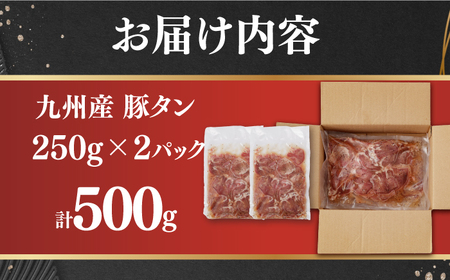 【塩だれ】九州産 豚タン 250g×2袋 （計500g）長与町/岩永ホルモン [EAX162] 国産 スライス 焼肉