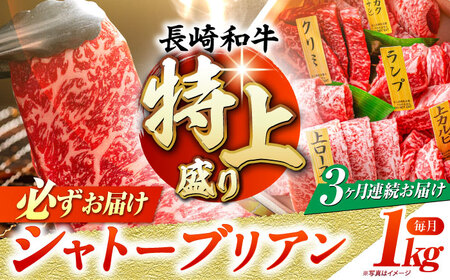 【3回定期便】【特上】長崎和牛焼肉[ECS014]焼肉定期便セット