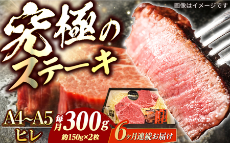 【6回定期便】長崎和牛ヒレステーキ300g[ECS031] ヒレ 牛肉 定期便
